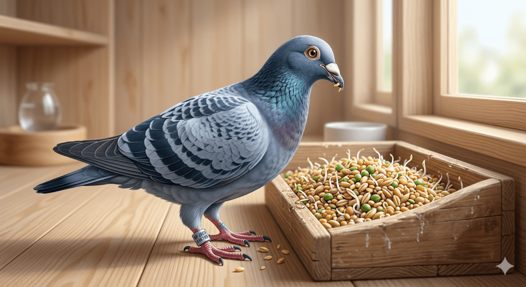 graines germées pour pigeons voyageurs