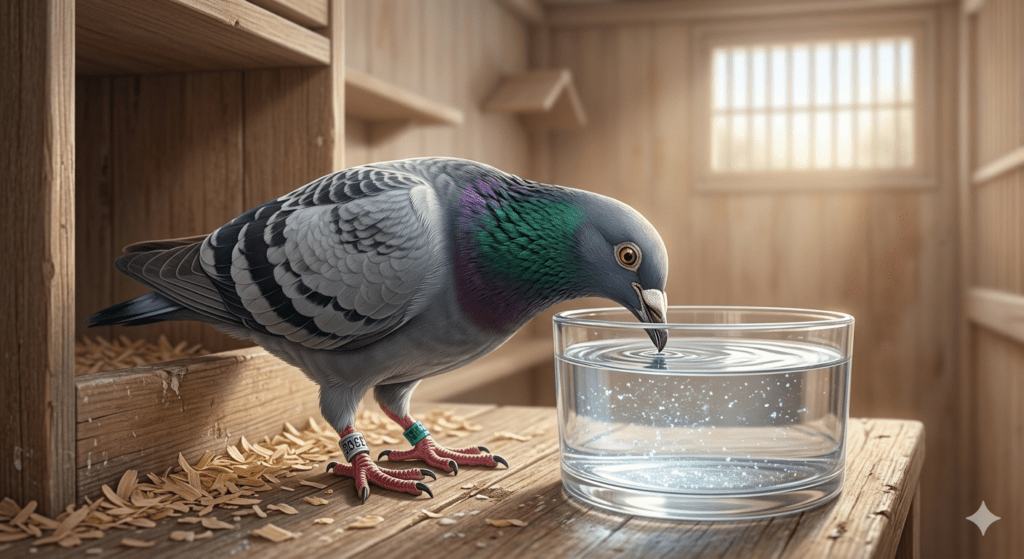 hydratation et électrolytes du pigeon voyageur