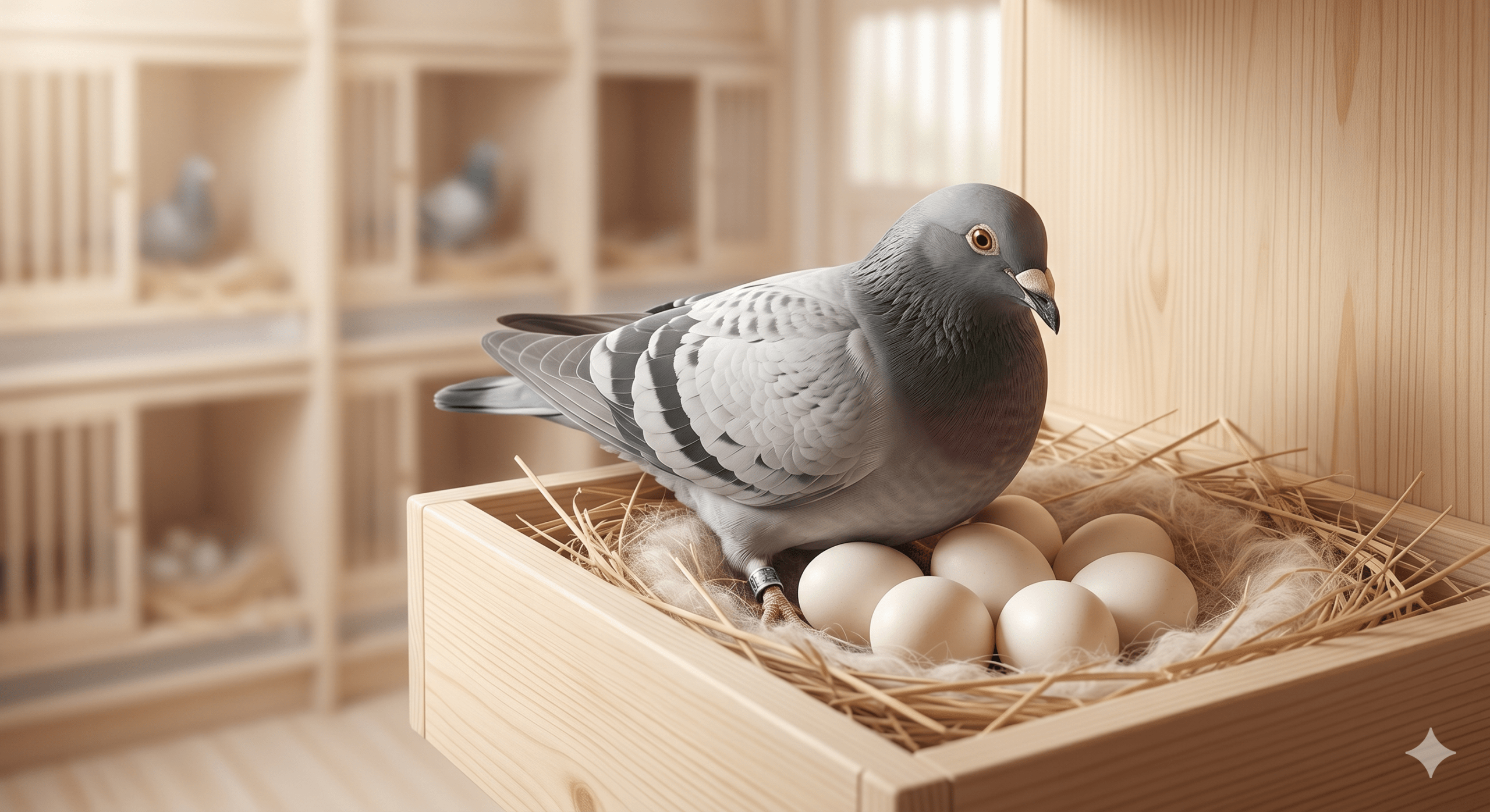 incubation couvage pigeon voyageur nid oeufs